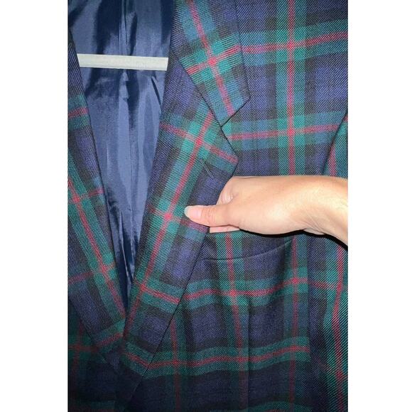 VTG James Pringle Weavers Wool Blazer Plaid Tartan Sport Coat Jacket 42R Men - Picture 6 of 9